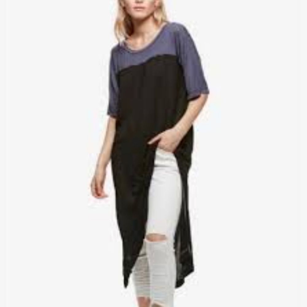 Free People We The Free Oversized Colorblock Boho Casual Seamless Tunic Top S